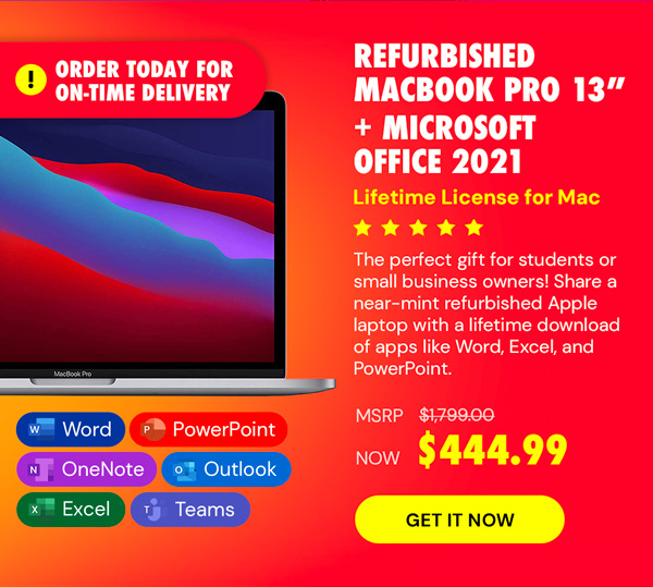 MSO Home & Business for Mac 2021 Lifetime License + MacBook Pro 13” (2020)