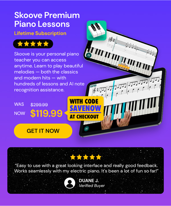 Skoove Premium Piano Lessons: Lifetime Subscription