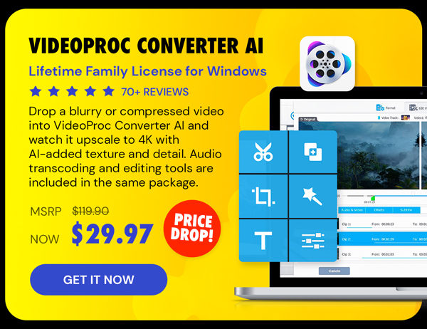 VideoProc Converter AI: Lifetime Family License (For Windows)