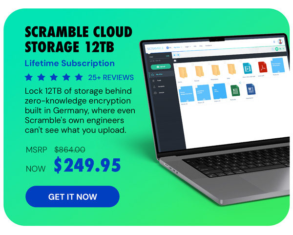 Scramble Cloud Storage Lifetime Subscription (12TB)