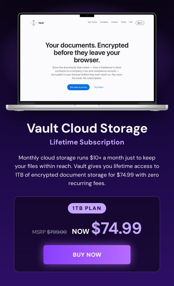 Vault Cloud Storage: Lifetime Subscription