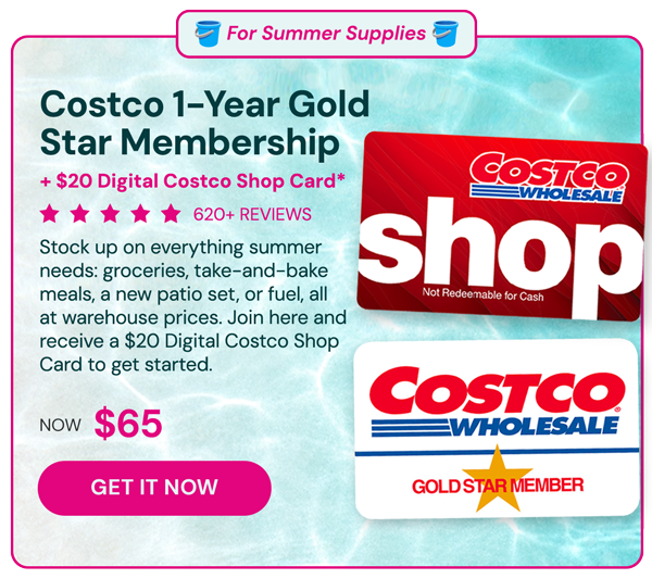 Costco 1-Year Gold Star Membership + $20 Digital Costco Shop Card