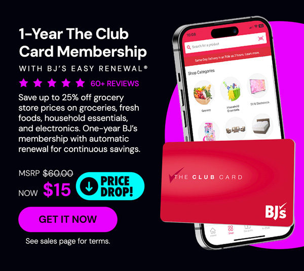 One-Year The Club Card Membership with BJ's Easy Renewal® (Terms Apply)