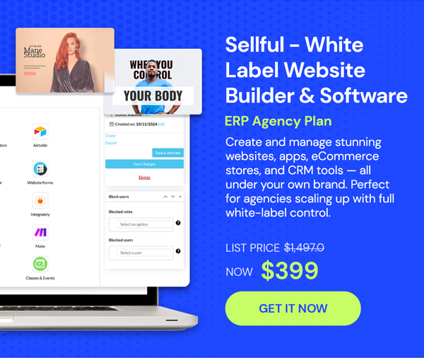 Sellful - White Label Website Builder & Software: ERP Agency Plan