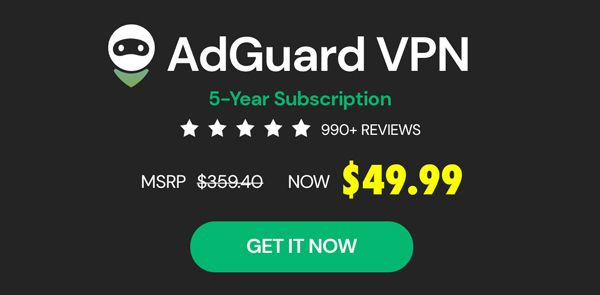AdGuard VPN: 5-Yr Subscription