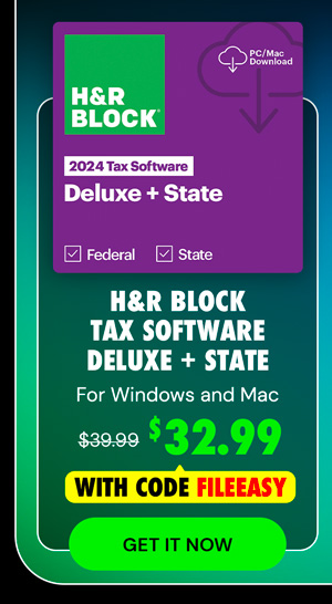 H&R Block Tax Software Deluxe + State 2024 for Windows/Mac [Online Code]