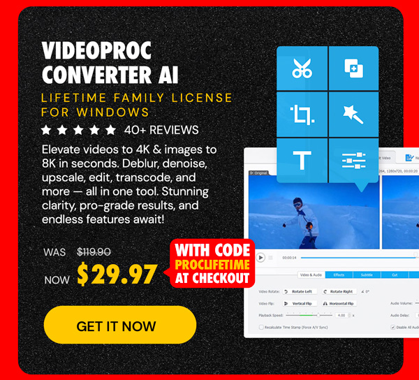 VideoProc Converter AI: Lifetime Family License (For Windows)