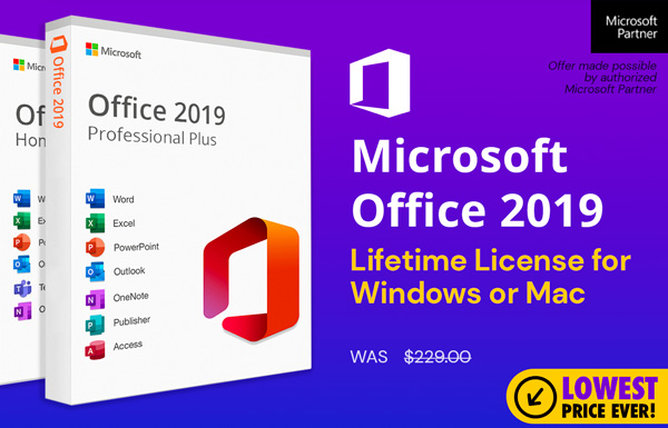 Microsoft Office 2019 for Windows or Mac | Lifetime License