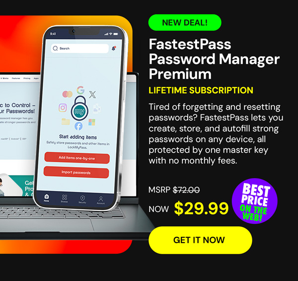 FastestPass Password Manager Premium: Lifetime Subscription
