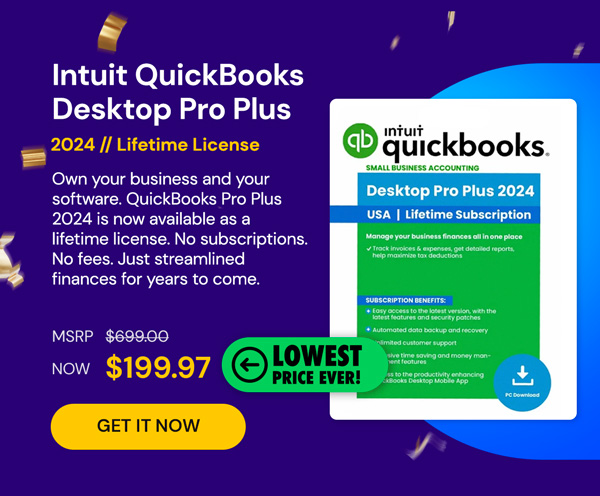 Intuit QuickBooks Desktop Pro Plus 2024 (1 User): Lifetime Licenses