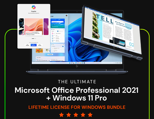 The Ultimate Microsoft Office Professional 2021 for Windows: Lifetime License + Windows 11 Pro Bundle