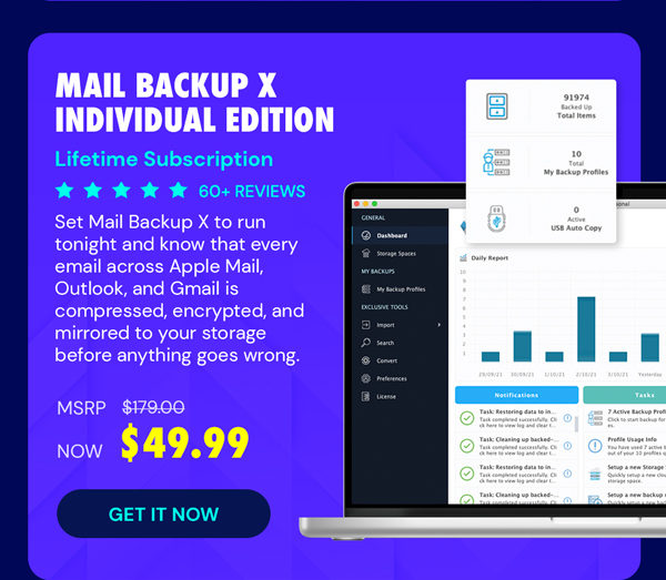 Mail Backup X Individual Edition: Lifetime Subscription