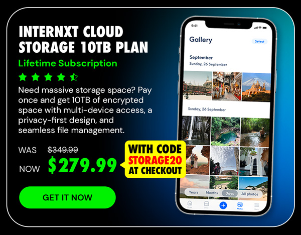 Internxt Cloud Storage Lifetime Subscription: 10TB Plan