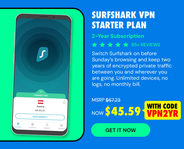 SurfShark VPN Starter Plan: 2-Yr Subscription