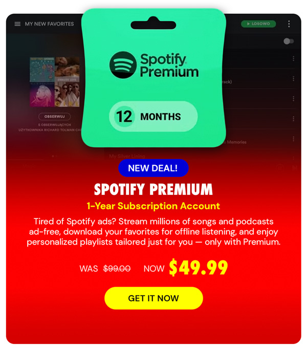 Spotify Premium: 1-Year Subscription Account