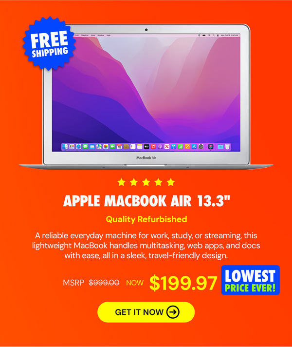 Apple MacBook Air 13.3" (2017) 1.8GHz i5 8GB RAM 128GB SSD Silver (Refurbished)