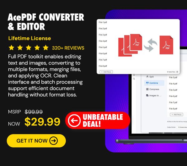 AcePDF Converter & Editor: Lifetime License