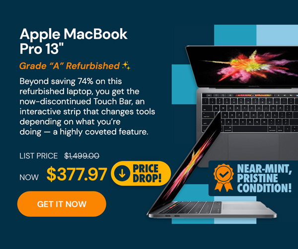 Apple MacBook Pro 13" Touchbar (2017) 3.1GHz i5 8GB RAM 512GB SSD Space Gray (Refurbished)