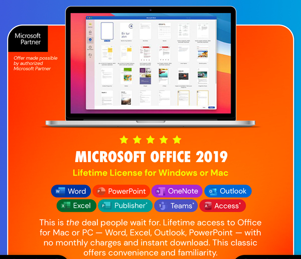 Microsoft Office 2019 for Windows or Mac | Lifetime License