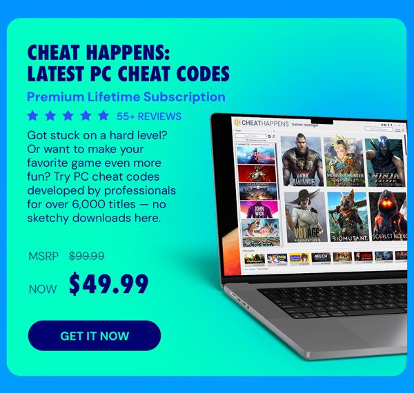Cheat Happens Latest PC Cheat Codes: Premium Lifetime Subscription
