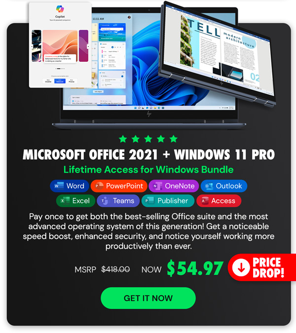 The Ultimate Microsoft Office Professional 2021 for Windows: Lifetime License + Windows 11 Pro Bundle