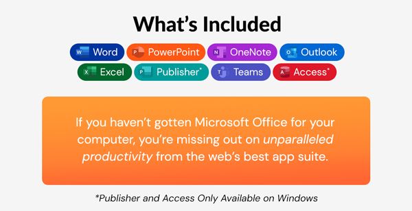 Microsoft Officel 2021 for Windows or Mac: Lifetime License
