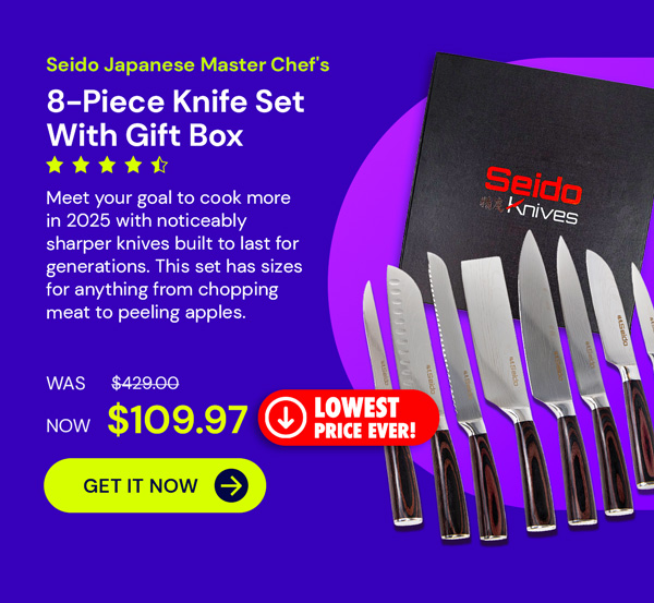 Seido Japanese Master Chef's 8-Piece Knife Set w Gift Box