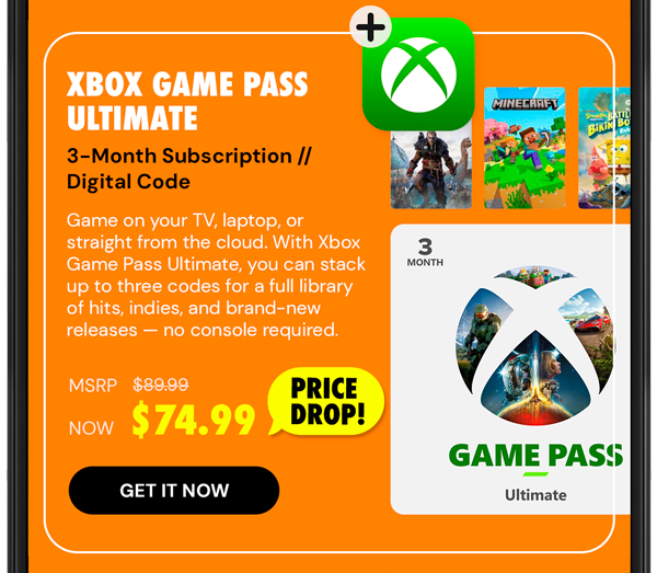 Xbox Game Pass Ultimate: 3-Month Subscription - USA - Digital Code - Stackable - Final Sale