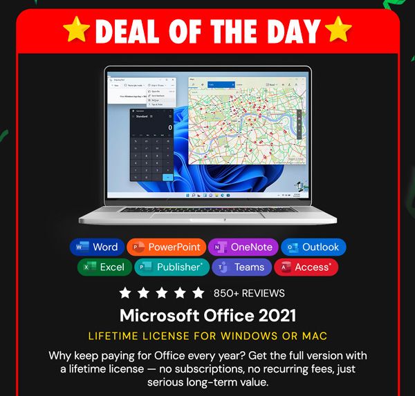 Microsoft Office 2021 for Windows or Mac: Lifetime License
