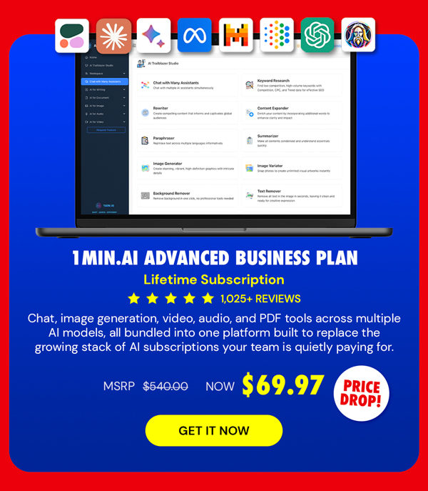 1minAI Advanced Business Plan Lifetime Subscription
