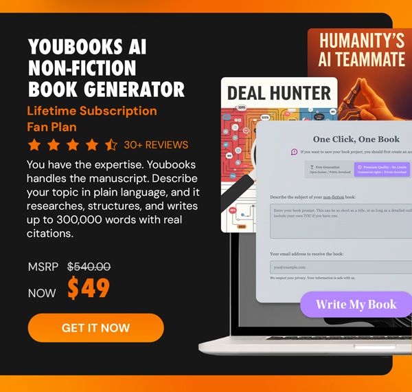 Youbooks AI Non-Fiction Book Generator: (Fan Plan) Lifetime Subscriptions