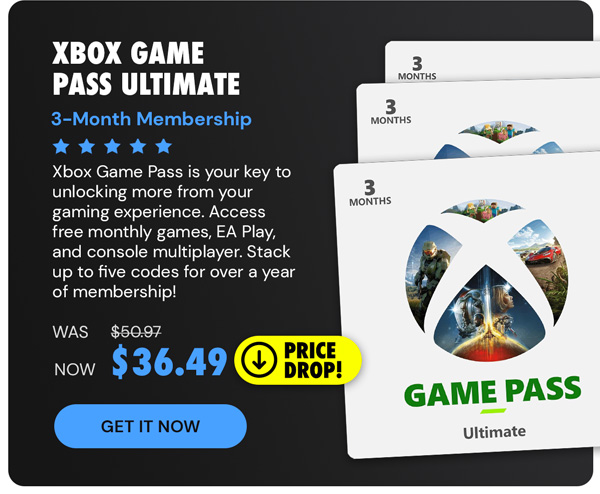 Xbox Game Pass Ultimate: 3-Month Membership - Stackable & Global - (Xbox Series X/S, Xbox One, Windows - Digital Code) - Final Sale