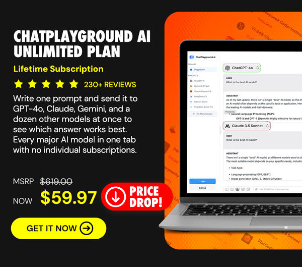 ChatPlayground AI: Lifetime Subscription (Unlimited Plan)