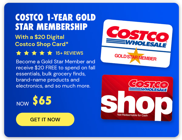 Costco 1-Year Gold Star Membership + $20 Digital Costco Shop Card