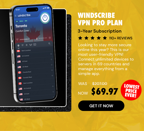 Windscribe VPN Pro Plan: 3-Yr Subscription