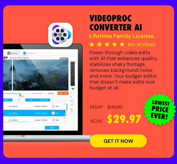 VideoProc Converter AI: Lifetime Family License (For Windows)
