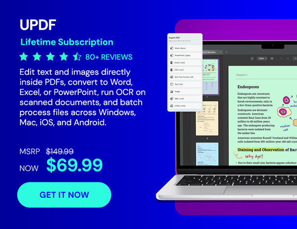 UPDF - Edit, Convert, AI Chat with PDF: Lifetime Subscription