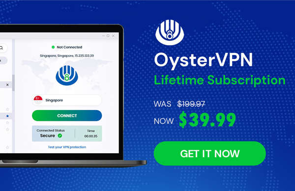 OysterVPN: VPN Lifetime Subscription