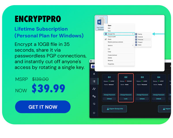 EncryptPro Personal Plan for Windows: Lifetime Subscription