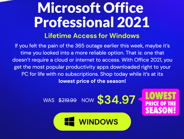 Microsoft Office Professional 2021 for Windows: Lifetime License (Non Binding)
