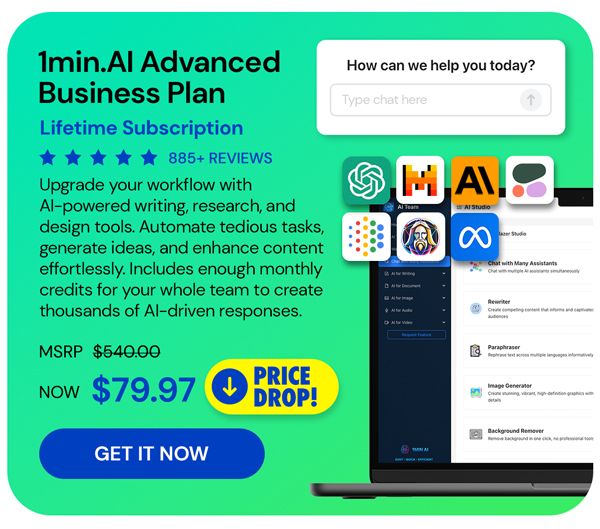 1minAI Advanced Business Plan Lifetime Subscription