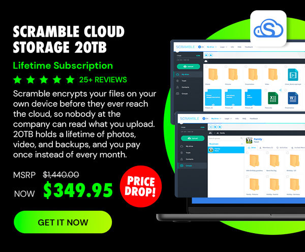 Scramble Cloud Storage Lifetime Subscription (20TB)