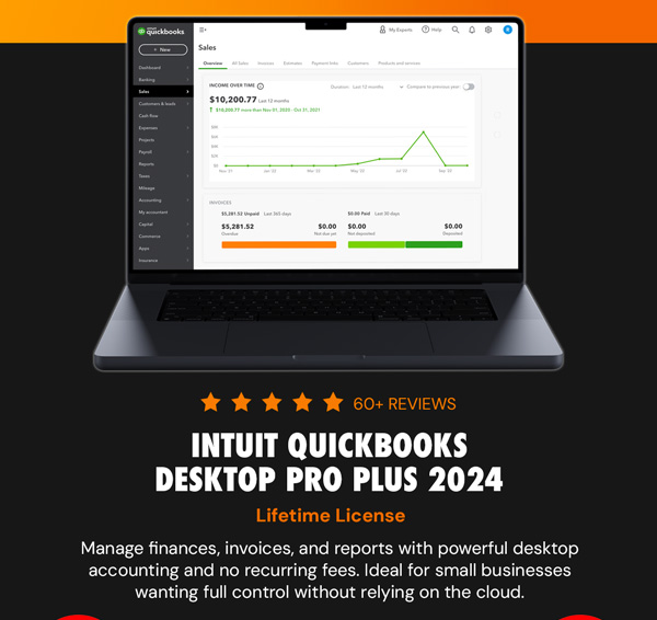 Intuit QuickBooks Desktop Pro Plus 2024 (1 User): Lifetime License