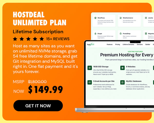 Hostdeal Unlimited Plan: Lifetime Subscription