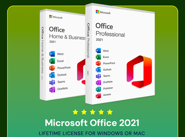 Microsoft Office 2021 for Windows or Mac: Lifetime License