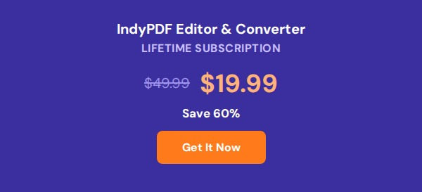 IndyPDF Editor & Converter: Lifetime Subscription