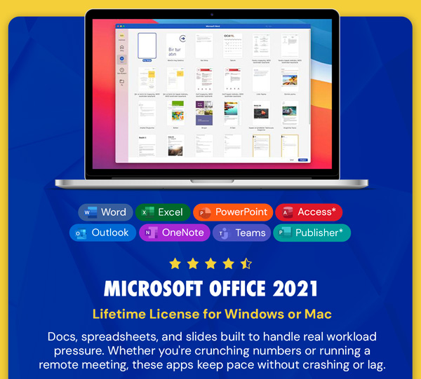 Microsoft Office 2021 for Windows or Mac: Lifetime License
