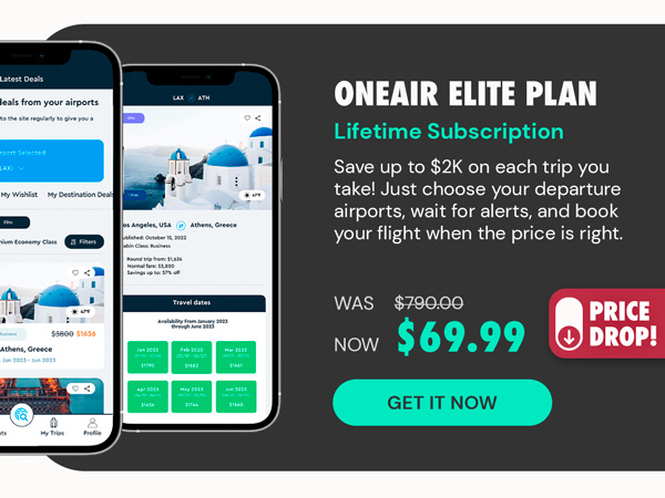 OneAir Elite Plan: Lifetime Subscription (Save Big on Flights, Hotels & More)