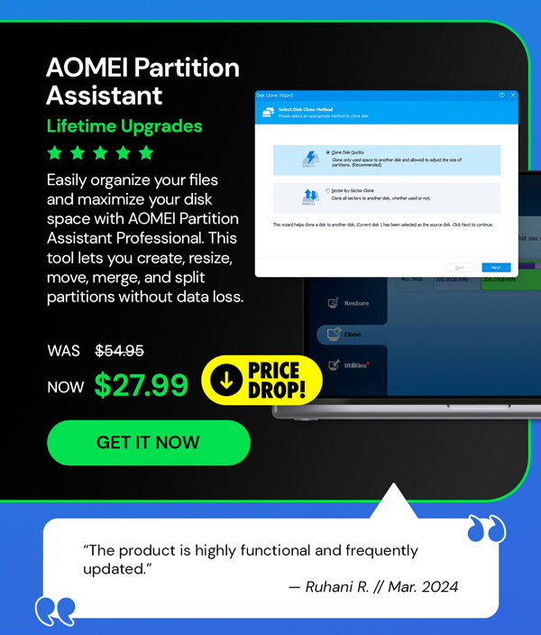 AOMEI Partition Assistant: Lifetime Upgrades