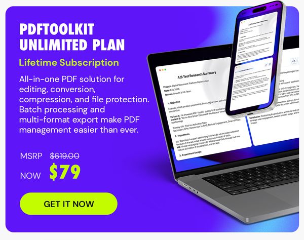 PDFToolKit - Unlimited Plan: Lifetime Subscription
